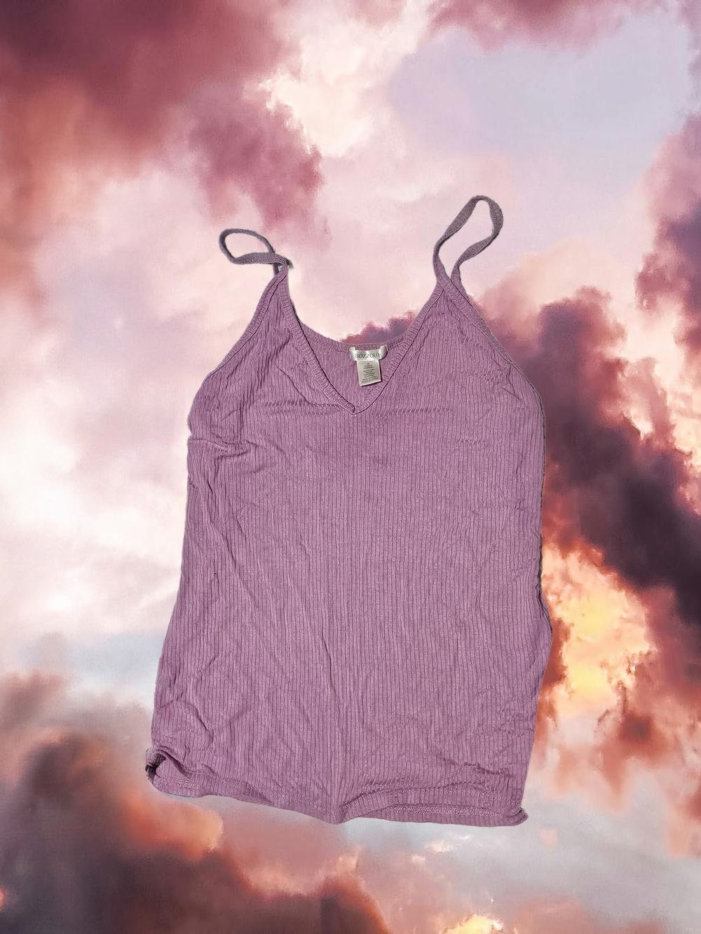 Women’s Ribbed V-Neck Cami Tank Top - Pink